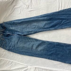 Zara Light Blue Wide Leg Denim Jeans